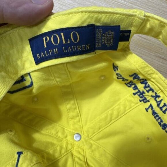 POLO RALPH LAUREN Big Pony Baseball Cap Hat Yellow/Blue | Box Shipping | - Picture 7 of 7